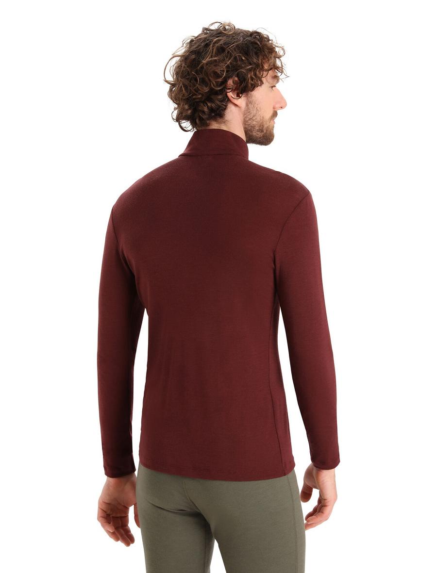 Men's Icebreaker Merino 175 Everyday Long Sleeve Half Zip Thermal Top Base Layers Espresso | CA 1577NWYB